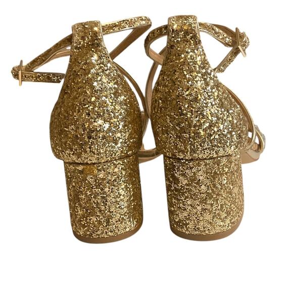 Jewel Badgley Mischka Gold Claudia Embellished Sandals Size 10M - Picture 5 of 16